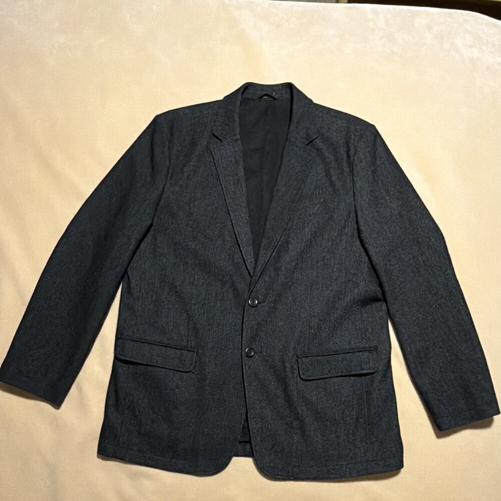 L.L.Bean Men's 48 Tall Gray Herringbone Wool Blend Sport Coat Elbow Patches